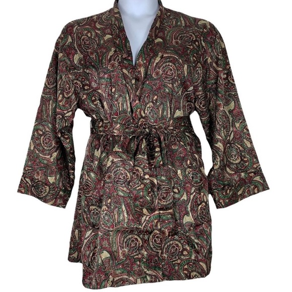VS Paisley Satin Robe - Picture 2 of 7